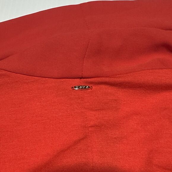 Bebe Plunge Front Red Long Sleeve Bodysuit Faux Wrap Deep V Women’s XS NWT - Picture 4 of 7